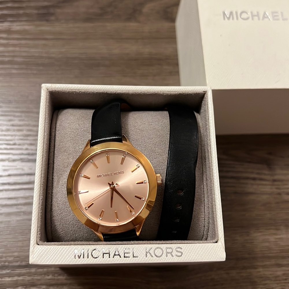 Michael Kors Double Wrap Leather Watch